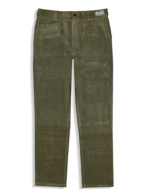 Felt Cord Work Logo Pants - Green, Medium